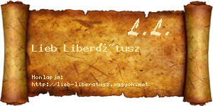 Lieb Liberátusz névjegykártya